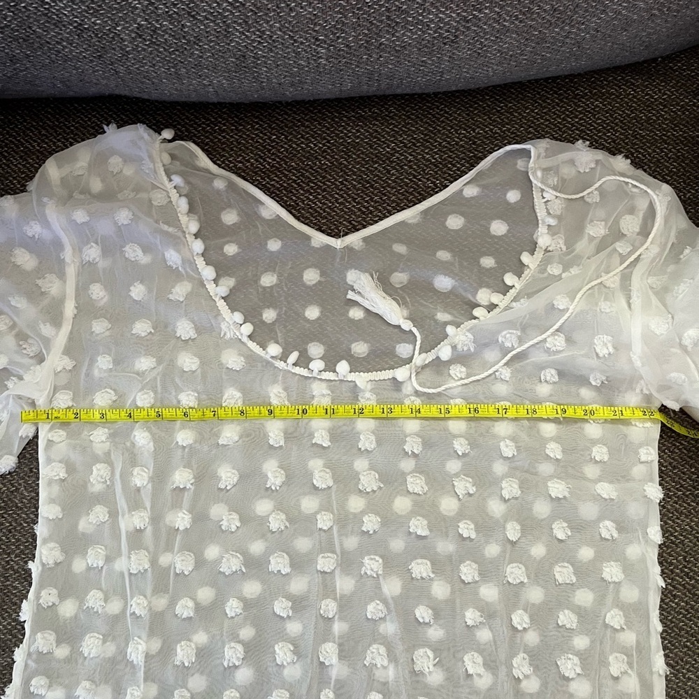 Cupshe White Sheer Ruffle Blouse​​​​ - Picture 5 of 7